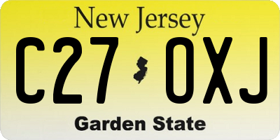 NJ license plate C27OXJ