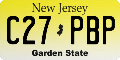 NJ license plate C27PBP