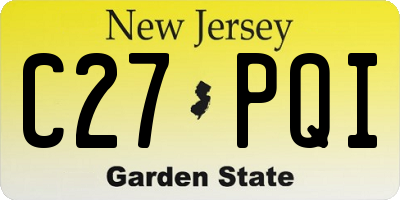 NJ license plate C27PQI