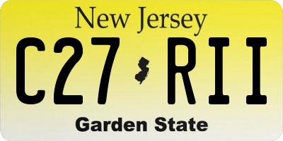 NJ license plate C27RII