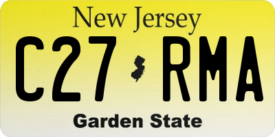 NJ license plate C27RMA