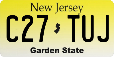 NJ license plate C27TUJ