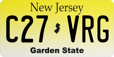 NJ license plate C27VRG
