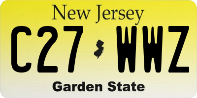 NJ license plate C27WWZ