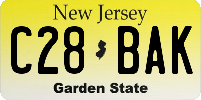 NJ license plate C28BAK