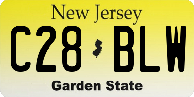 NJ license plate C28BLW