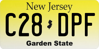NJ license plate C28DPF