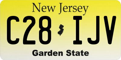 NJ license plate C28IJV