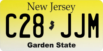 NJ license plate C28JJM