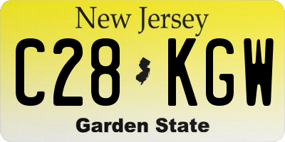NJ license plate C28KGW