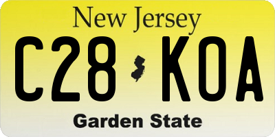 NJ license plate C28KOA