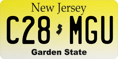 NJ license plate C28MGU
