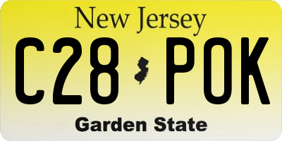 NJ license plate C28POK