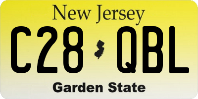 NJ license plate C28QBL