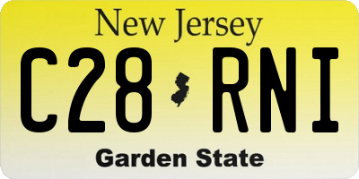 NJ license plate C28RNI