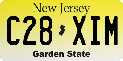 NJ license plate C28XIM