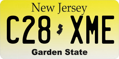 NJ license plate C28XME