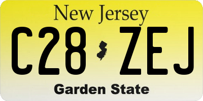 NJ license plate C28ZEJ