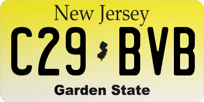 NJ license plate C29BVB