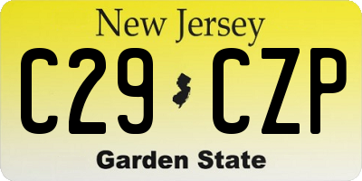 NJ license plate C29CZP