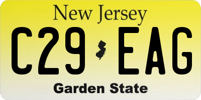 NJ license plate C29EAG