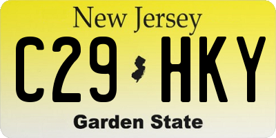 NJ license plate C29HKY