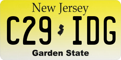 NJ license plate C29IDG