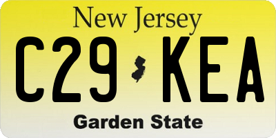 NJ license plate C29KEA