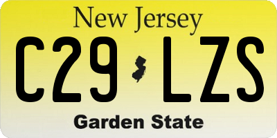 NJ license plate C29LZS