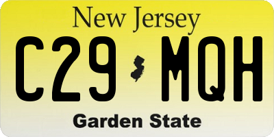 NJ license plate C29MQH