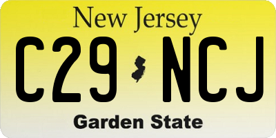 NJ license plate C29NCJ