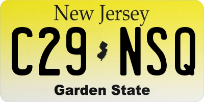 NJ license plate C29NSQ