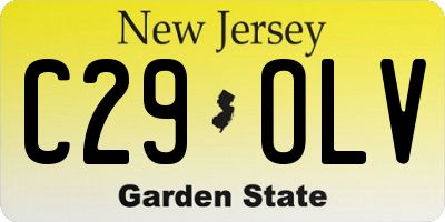 NJ license plate C29OLV