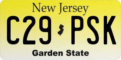 NJ license plate C29PSK
