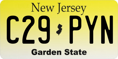 NJ license plate C29PYN
