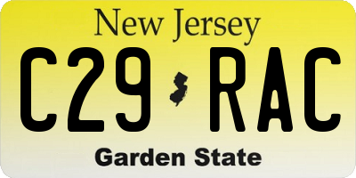 NJ license plate C29RAC
