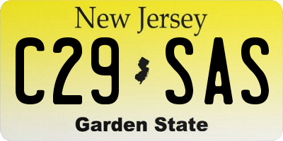 NJ license plate C29SAS