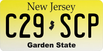 NJ license plate C29SCP