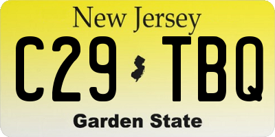 NJ license plate C29TBQ