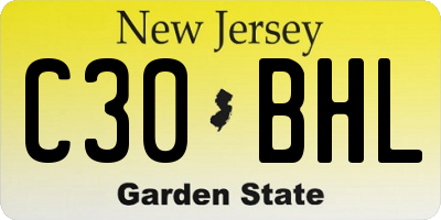 NJ license plate C30BHL