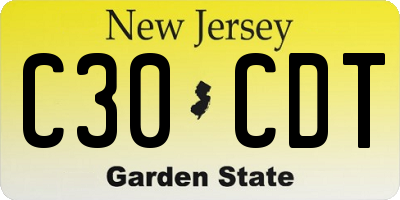 NJ license plate C30CDT