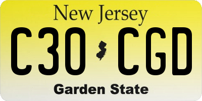 NJ license plate C30CGD