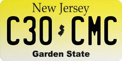 NJ license plate C30CMC