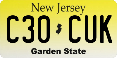NJ license plate C30CUK