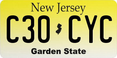 NJ license plate C30CYC