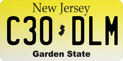 NJ license plate C30DLM
