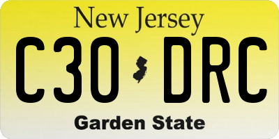 NJ license plate C30DRC
