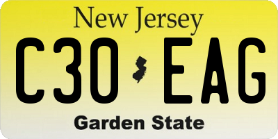 NJ license plate C30EAG