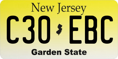 NJ license plate C30EBC