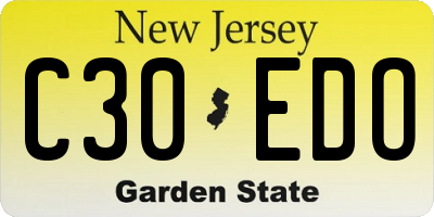 NJ license plate C30EDO